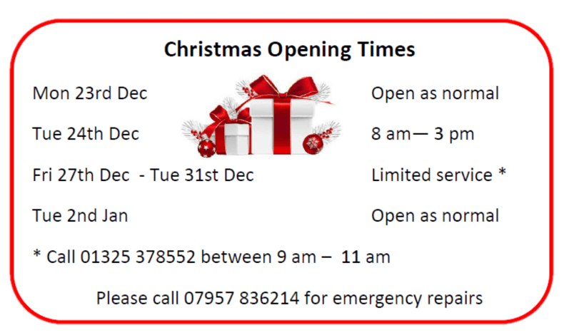 BRM Christmas opening times